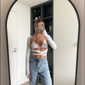 I AM GIA White Two Piece Top